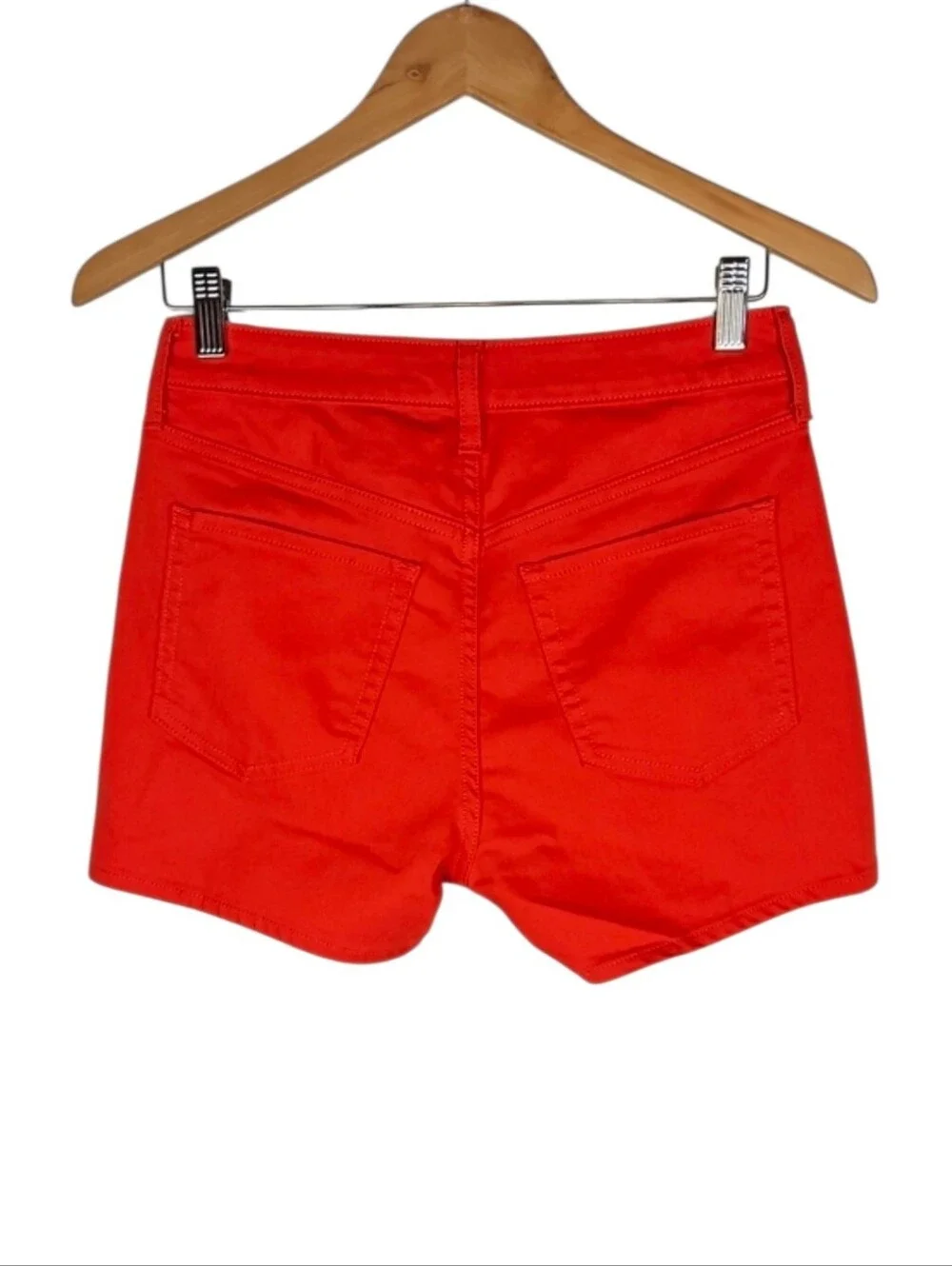 High Rise Vibrant Rich Orange Jean Denim Shorts Colorful Bright Women's Size 4